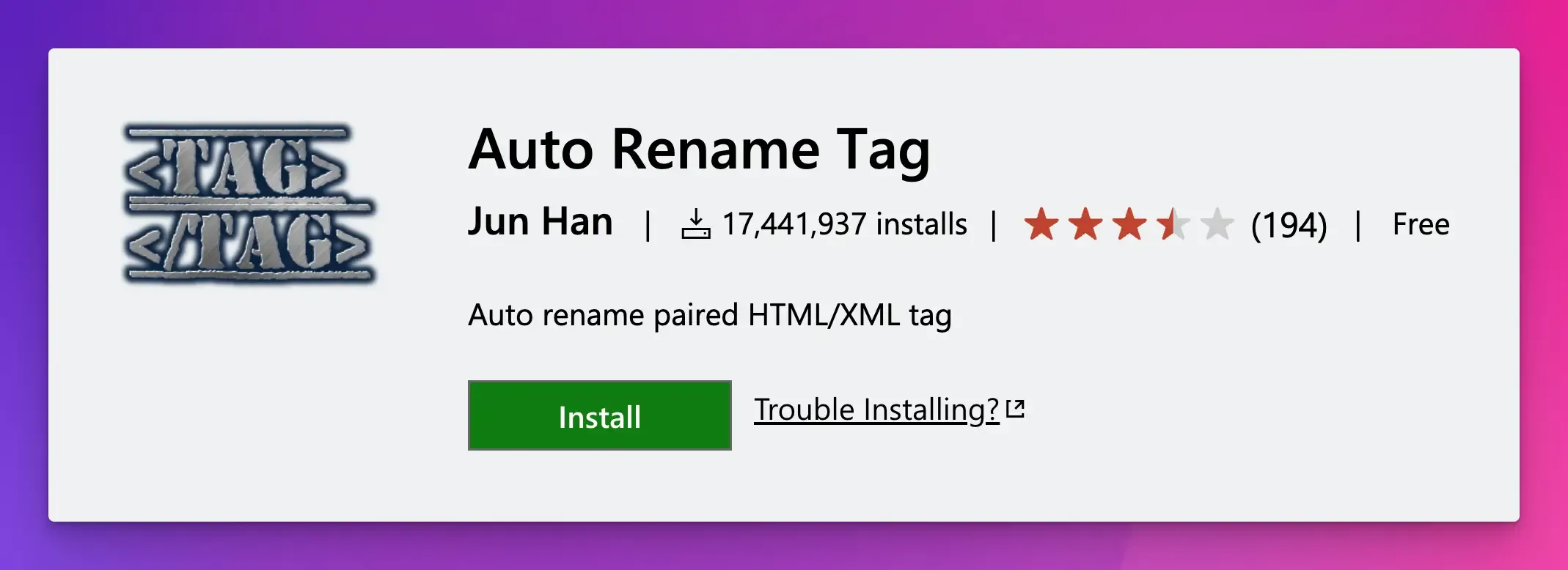 Auto Rename Tag VSCode Extension