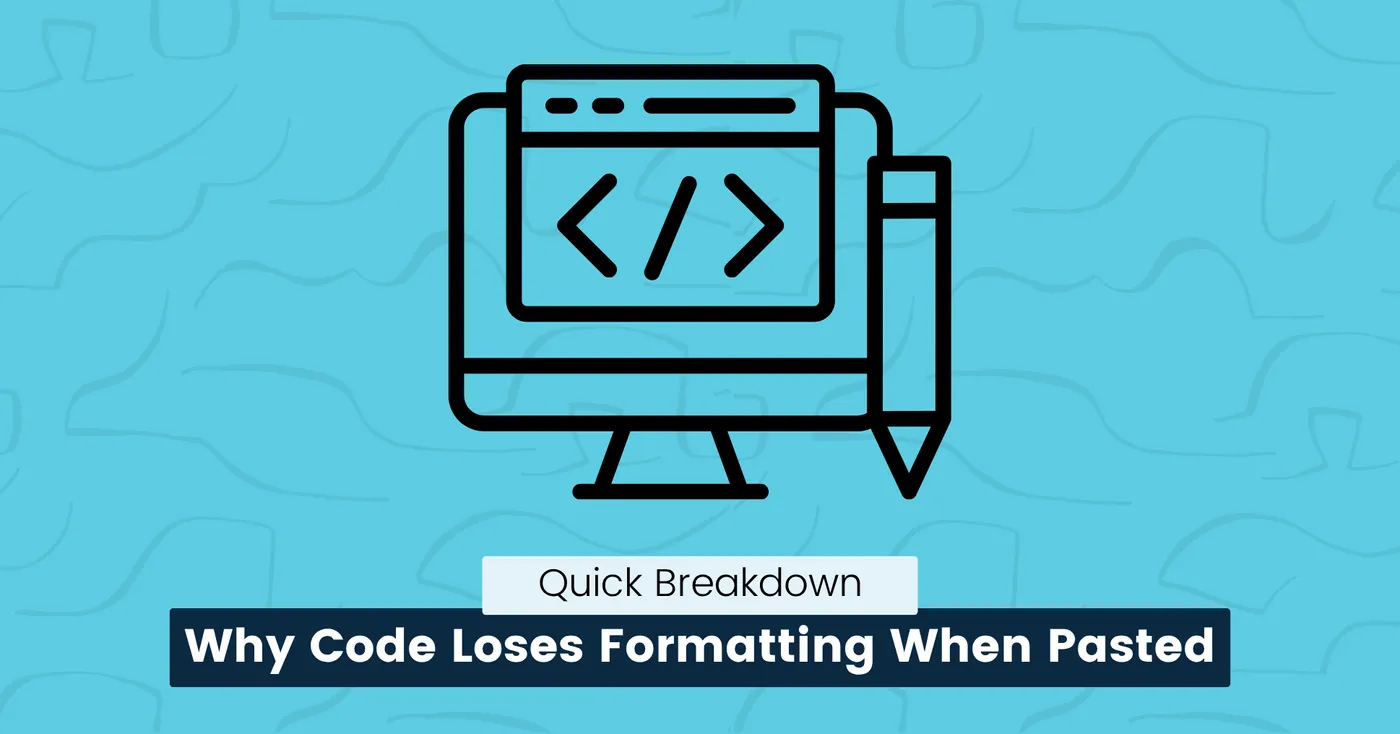 code loses formatting when pasted