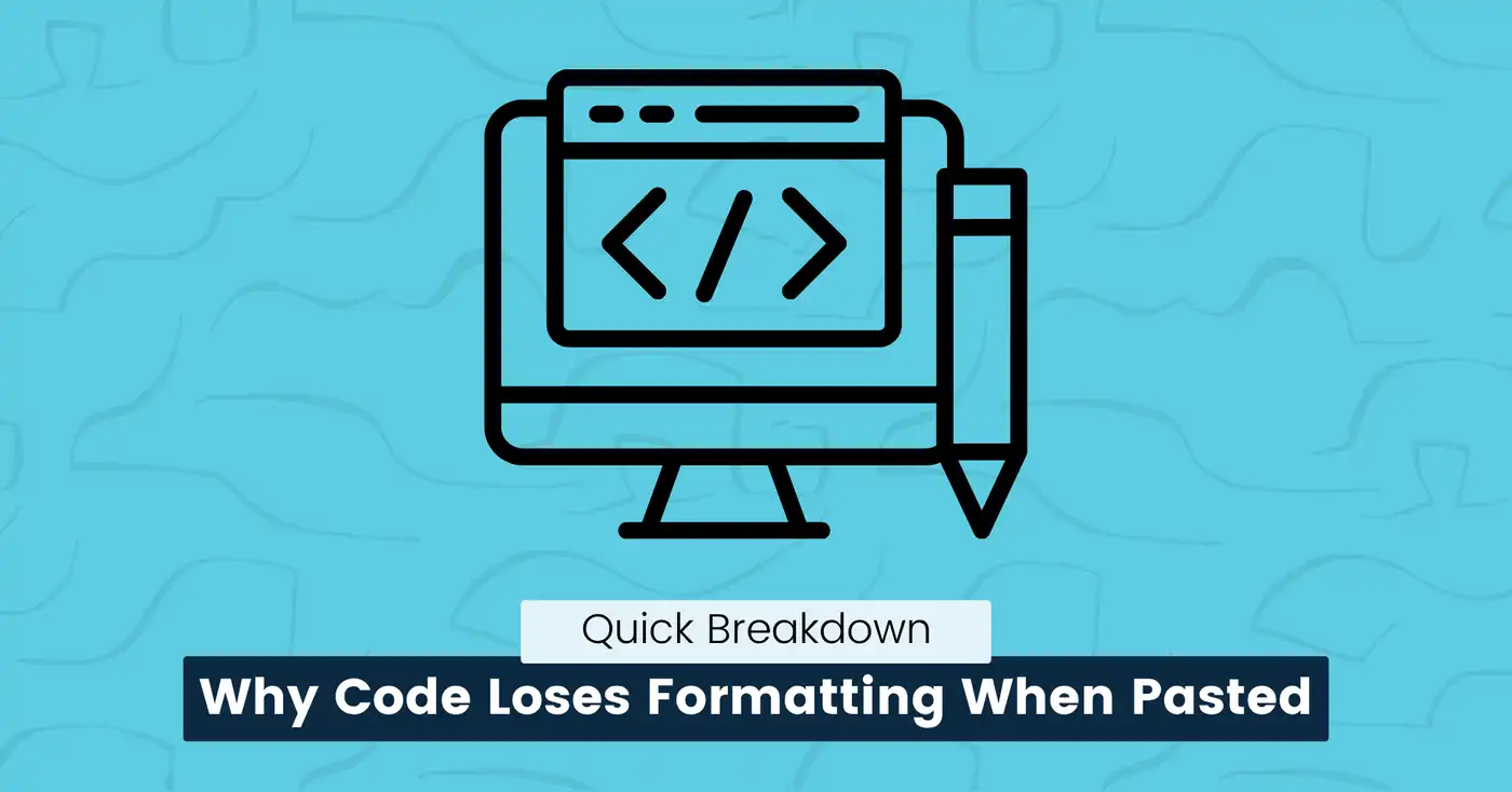 code loses formatting when pasted