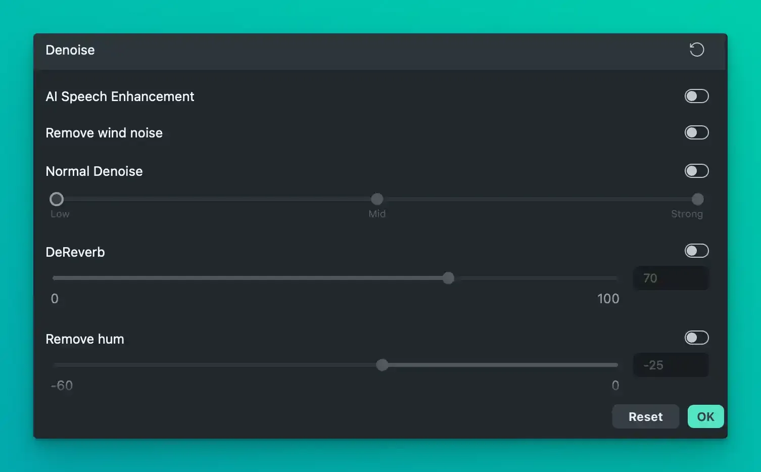 Filmora AI audio features