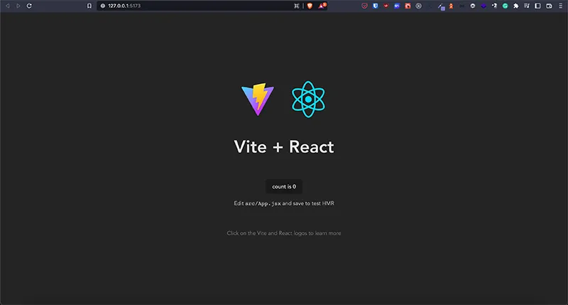 Vitejs project default page