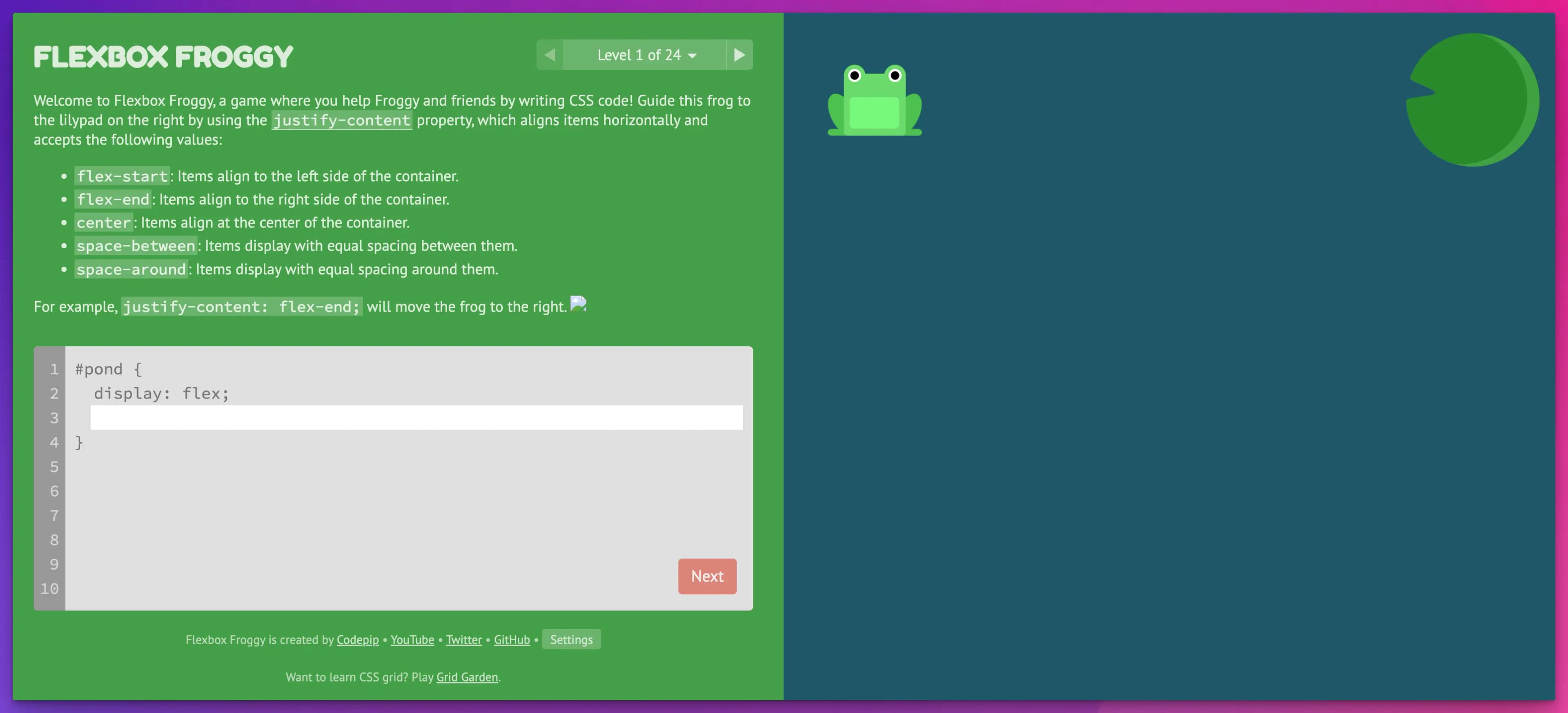 Flexbox Froggy