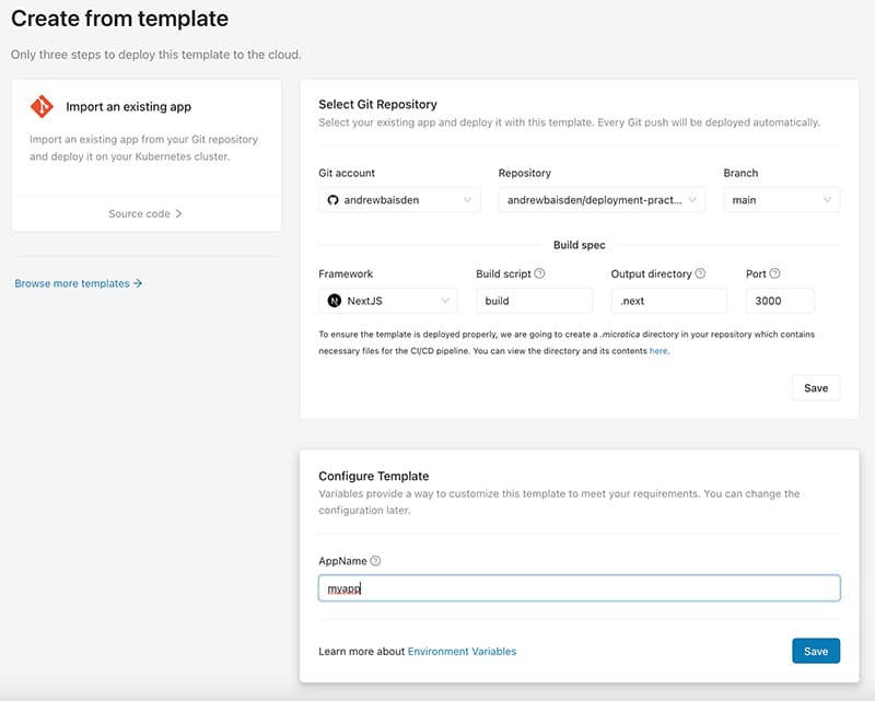 Microtica Deployment Step 3