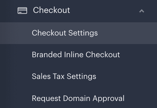 Paddle checkout settings menu